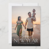 Script- en Sans-flatkaarten voor nieuwe jaren, ver Feestdagenkaart (Voorkant)