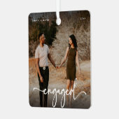 Script Engaged Photo Keepsake Gift Metalen Ornament (Voorkant links)