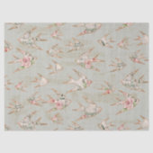  Script Ephemera Floral Waterverf Birds Tissuepapier (Voorkant)