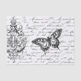 Script Ephemera Tissue Tissuepapier