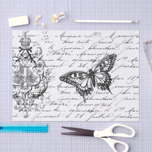 Script Ephemera Tissue Tissuepapier (Craft)