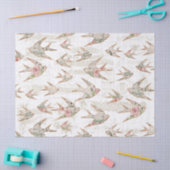  Script Ephemera Waterverf Floral Swallows Tissuepapier (Craft)
