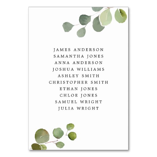 Script Eucalyptus Zitkaart (achter) Bruiloft Kaart (Achterkant)