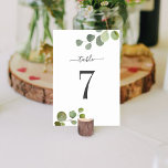 Script Eucalyptus Zitkaart (achter) Bruiloft Kaart<br><div class="desc">Hand gebeletterd Eucalyptus rustieke zitgrafiek bruiloft tafel Kaart.</div>