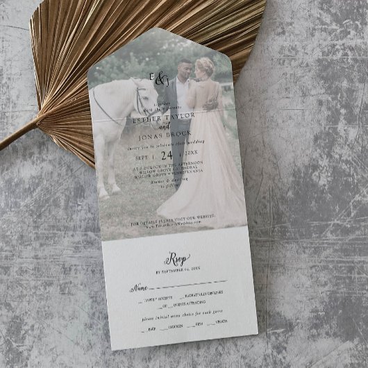 script Faded Photo Wedding All In One Uitnodiging