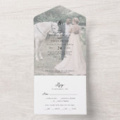 script Faded Photo Wedding All In One Uitnodiging (Binnen)