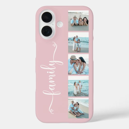 Script Familie Foto Blush Roze Case-Mate iPhone Case (Achterkant)