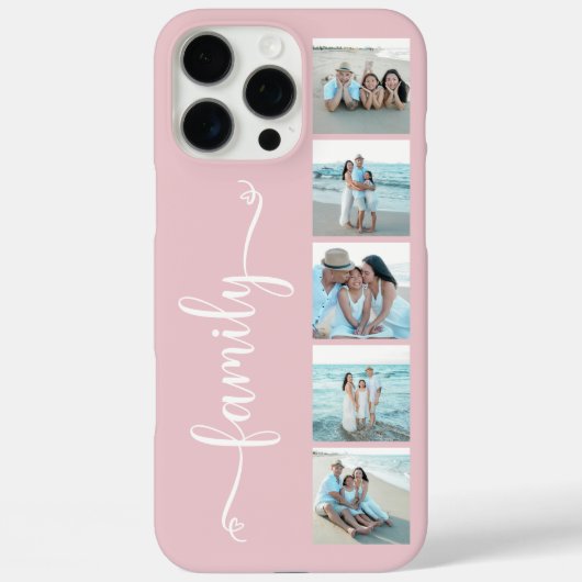 Script Familie Foto Blush Roze Case-Mate iPhone Case (Achterkant)