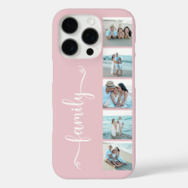 Script Familie Foto Blush Roze iPhone 16 Pro Hoesje