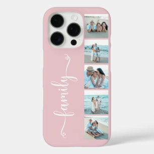 Script Familie Foto Blush Roze iPhone 16 Pro Hoesje