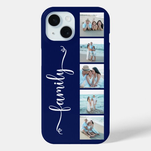 Script Familie Foto Marineblauw Case-Mate iPhone Case (Achterkant)