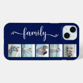 Script Familie Foto Navy Blauwe Case-Mate iPhone Case (Achterkant (horizontaal))