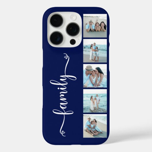Script Familie Foto Navy Blauwe Case-Mate iPhone Case (Achterkant)