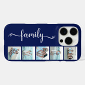Script Familie Foto Navy Blauwe Case-Mate iPhone Case (Achterkant (horizontaal))