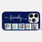 Script Familie Foto Navy Blauwe Case-Mate iPhone Case (Achterkant (horizontaal))