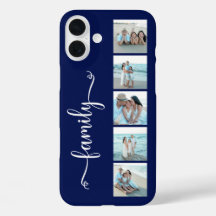 Script Familie Foto Navy Blauwe