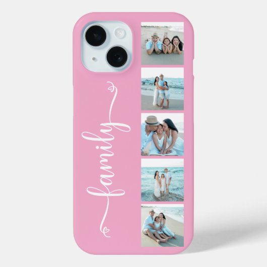 Script Familie Foto Roze Case-Mate iPhone Case (Achterkant)