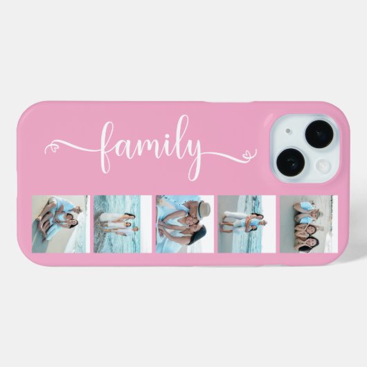 Script Familie Foto Roze Case-Mate iPhone Case (Achterkant (horizontaal))