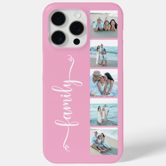 Script Familie Foto Roze Case-Mate iPhone Case (Achterkant)