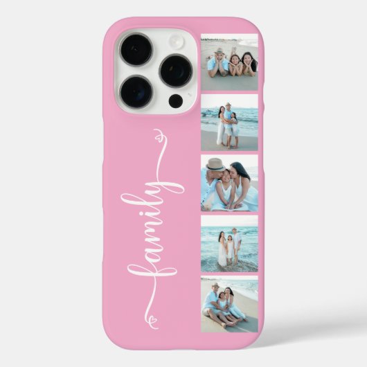 Script Familie Foto Roze Case-Mate iPhone Case (Achterkant)