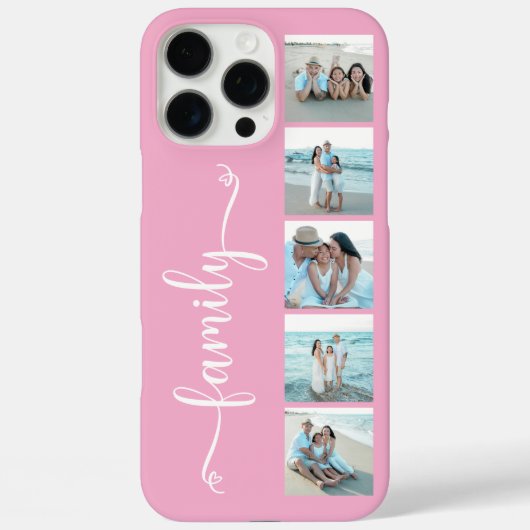 Script Familie Foto Roze Case-Mate iPhone Case (Achterkant)