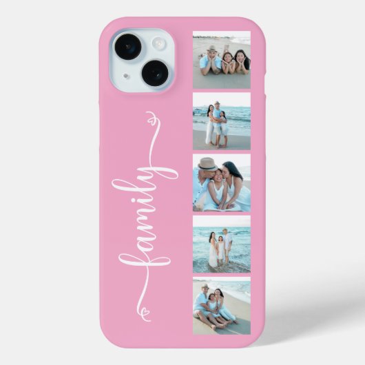 Script Familie Foto Roze Case-Mate iPhone Case (Achterkant)