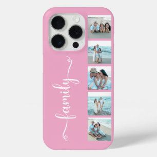 Script Familie Foto Roze iPhone 15 Pro Case