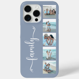 Script Familie Foto Stofblauw iPhone 15 Pro Max Hoesje