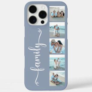 Script Familie Foto Stofblauw iPhone 16 Pro Max Hoesje