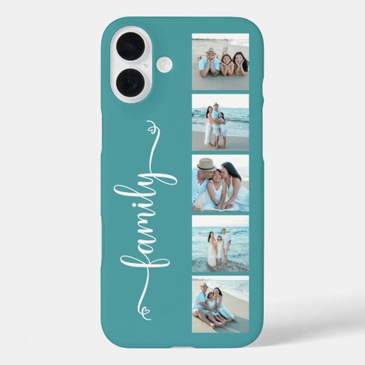 Script Familie Foto Teal Case-Mate iPhone Case (Achterkant)
