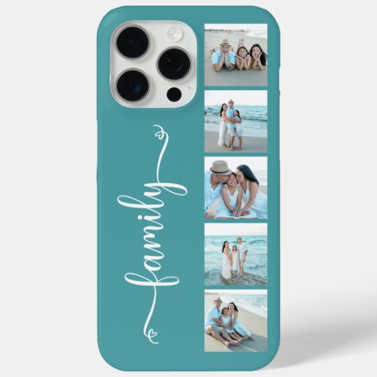 Script Familie Foto Teal Case-Mate iPhone Case (Achterkant)