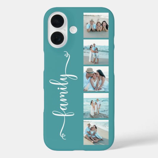 Script Familie Foto Teal Case-Mate iPhone Case (Achterkant)