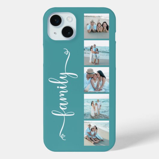 Script Familie Foto Teal Case-Mate iPhone Case (Achterkant)