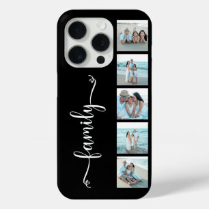 Script Familie Foto Zwart iPhone 15 Pro Case