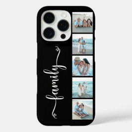 Script Familie Foto Zwart iPhone 16 Pro Hoesje
