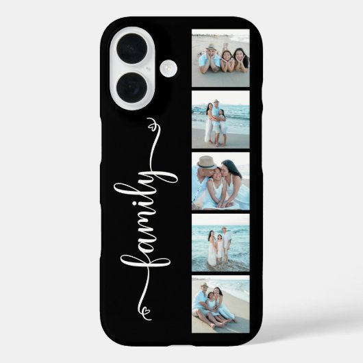 Script Familie Foto Zwart Case-Mate iPhone Case (Achterkant)