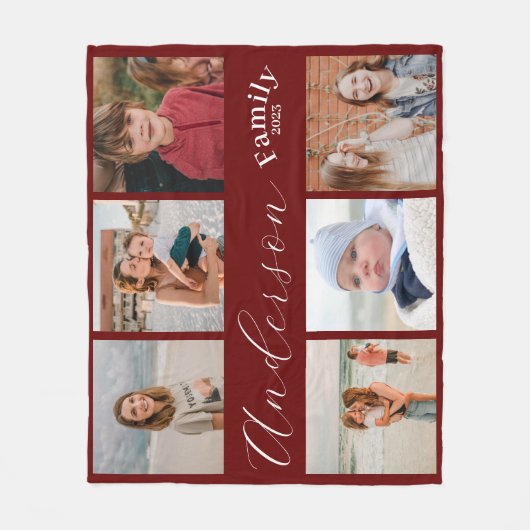 Script familie fotocollage Fleece Deken (Voorkant)
