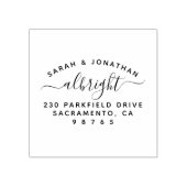 Script Familie Handtekening Getrouwd Paar Adres Rubberstempel (Afrduk)