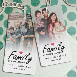 Script Familie is Alles 2-zijdige Aangepaste Foto Sleutelhanger