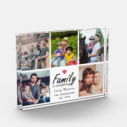 Script Familie is Alles Collage Hart Herinneringen Fotoblokken (Links)