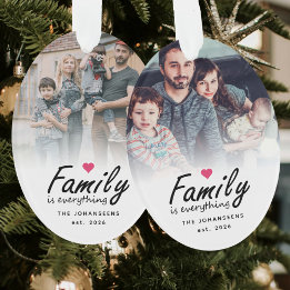 Script Familie is Alles Modern Aangepast 2 Foto Ornament