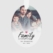Script Familie is Alles Modern Aangepast 2 Foto Ornament (achterkant)