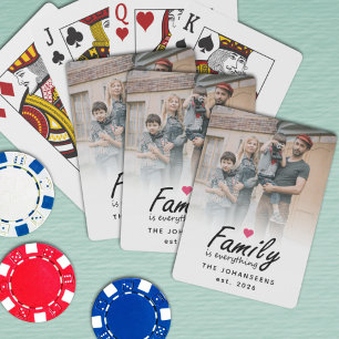 Script Familie is Alles Moderne Aangepaste Foto Pokerkaarten