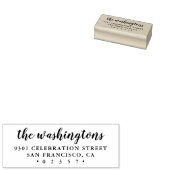 Script Familienaam Aangepast retouradres Rubberstempel (Gestempeld)