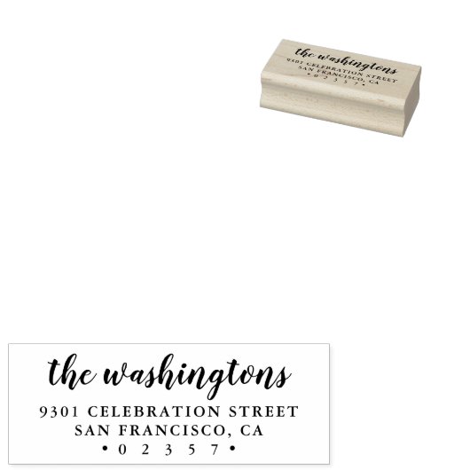 Script Familienaam Aangepast retouradres Rubberstempel (Gestempeld)