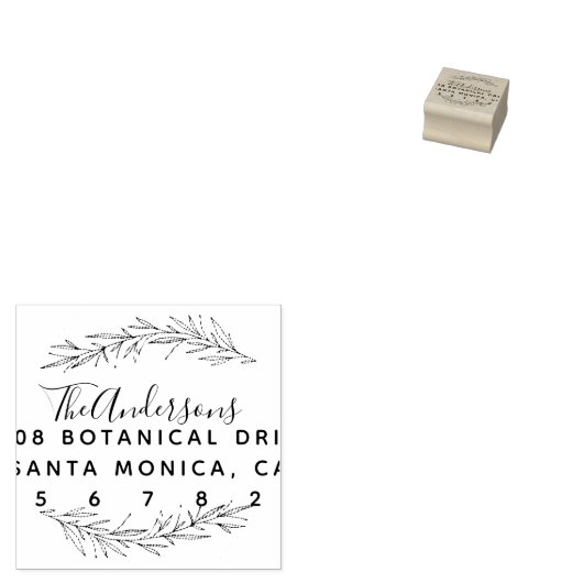 Script Familienaam Aangepast retouradres Rubberstempel (Gestempeld)