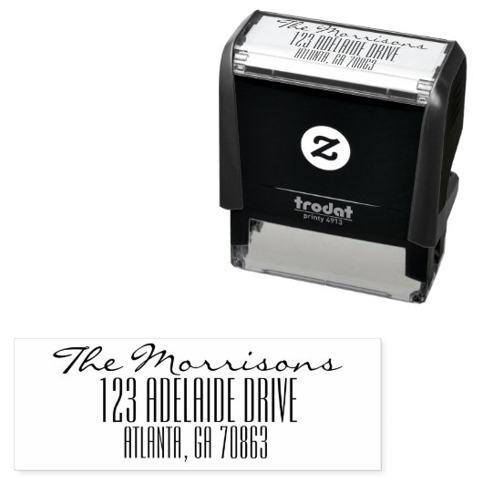 Script Familienaam Adres Zelfinktende Stempel (In situ)