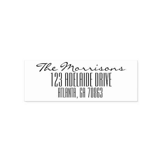 Script Familienaam Adres Zelfinktende Stempel (Design)