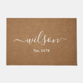 Script Familienaam Huisnummer Gepersonaliseerd Deurmat (Voorkant)