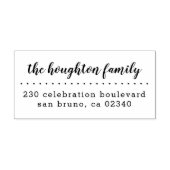  script familienaam modern retour adres rubberstempel (Afrduk)